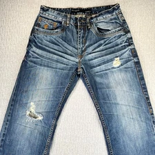 Rocawear Classic Fit Distressed Ripped Jeans Men 32X33 rock 'n' roll distressed