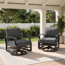 Outdoor Patio Furniture Set, 2 Piece Aluminum Patio Swivel Rocker Chairs, Alumin