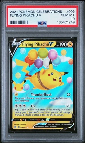 2021 POKEMON CELEBRATIONS #006 FLYING PIKACHU V PSA 10