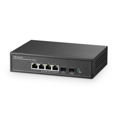 PoE Switch 6 Port 2,5G mit 2x 10G SFP Unmanaged 78W Rackmount Ethernet Netzwerk