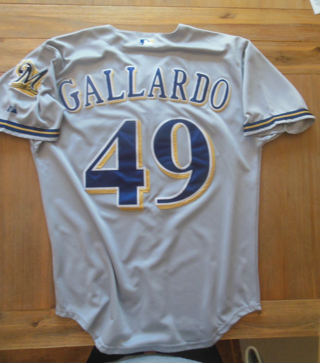 Milwaukee Brewers Gallardo Football jersey #49 Button up Size 52