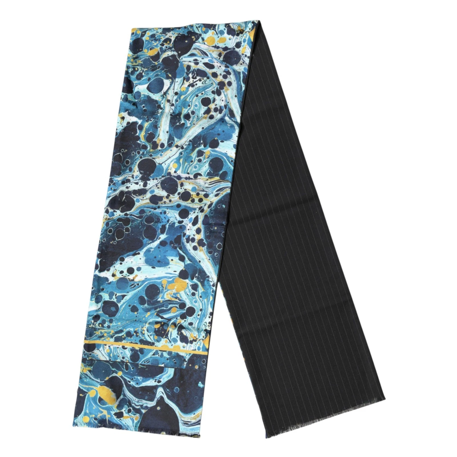 DOLCE & GABBANA Scarf Multicolor Marble Neck Wrap Foulard 43cm x 150cm 450usd