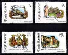 Romania 1992, Mi#4844-47, Sc#3790-93, statue, monastery, architecture, MNH!