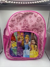 Disney Princess Pink 10 Inch Canvas Mini Backpack Adjustable Straps