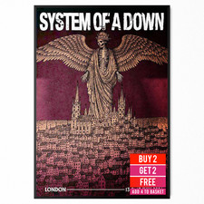 System Of  A Down Poster London 13 & 15 July 2026 Tottenham Rock Poster A5-A3