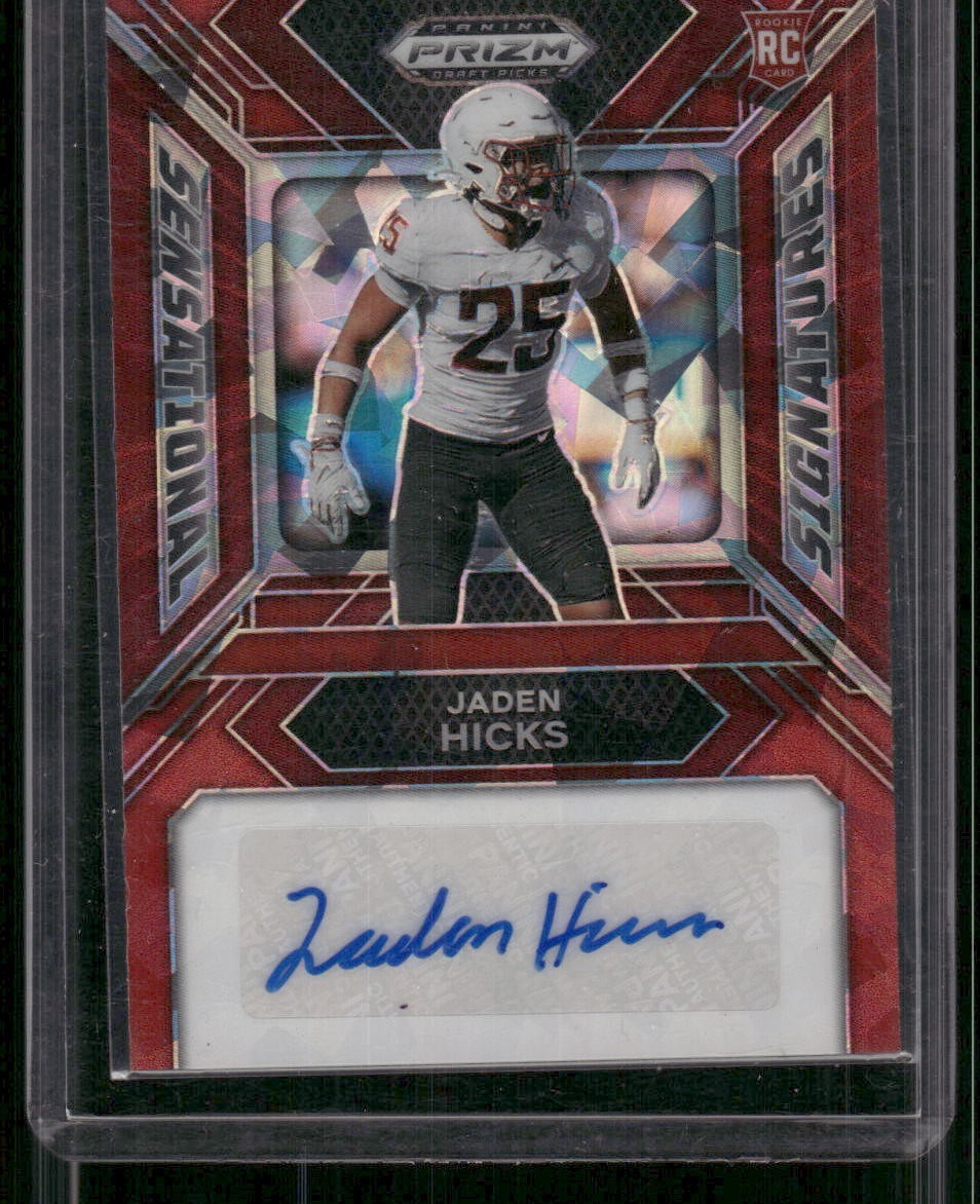 JADEN HICKS 2024 Panini Prizm Draft Picks Sensational Signatures Red Ice Auto