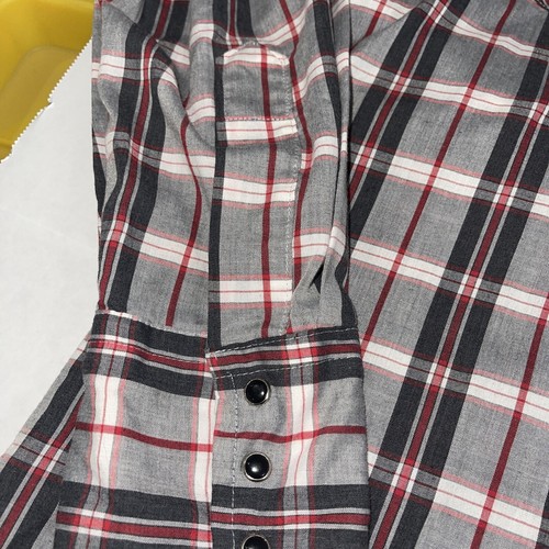 Vintage Chute 1 Multi-Color Plaid Western Cowboy Pearl Snap Button Up Shirt Mm61 - Picture 6 of 12