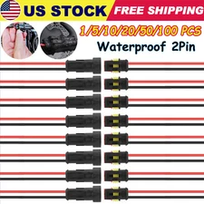 Lot Car Waterproof Electrical Wire Cable Connector Male Female 2Pin Way Plug Kit