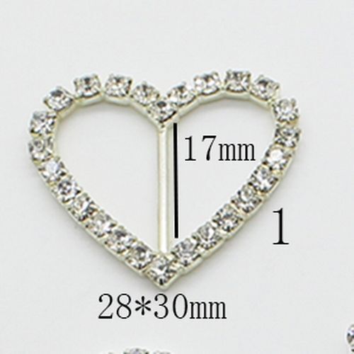 Multiple Shapes Rhinestone Buckle Diamond Ribbon Slider Crystal Buckles 10Pcs - Picture 11 of 21
