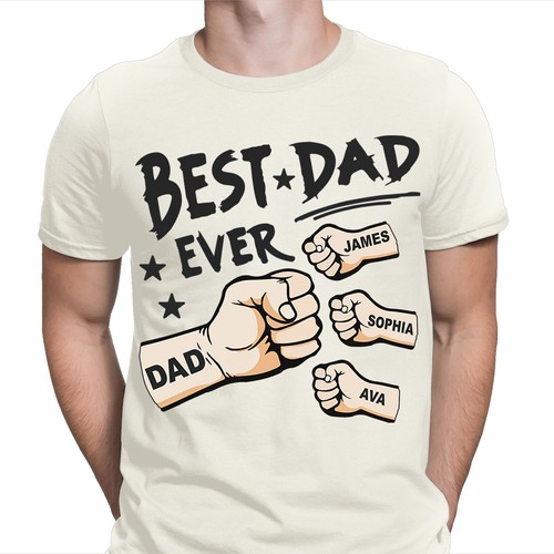 Best Dad Ever Personalised Fathers Day T Shirt Birthday Novelty Gift Tee Top #FD - Picture 17 of 20
