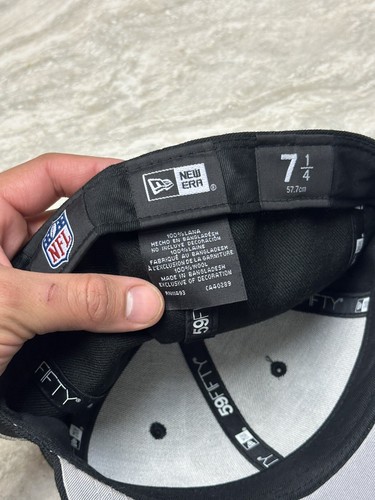 Gorra Oakland Raiders Talla 7 1/4 New Era Negra Blanca Bordada NFL Fútbol - Imagen 5 de 5