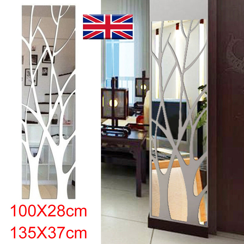3D Tree Mirror Wall Sticker Removable DIY Art Decal Home Decor Mural
