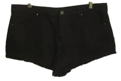 Juniors Forever 21 High Waist Solid Black Cut Off Denim Shorts