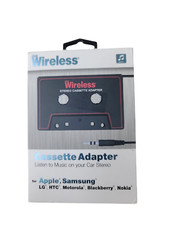Wireless Universal 3.5mm Car Audio Cassette Adapter Black/Red 20070
