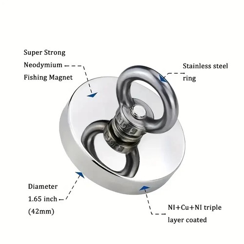 New Magnet 120Kg Salvage Recovery Neodymium Strong Hook Fishing Treasure Hunting - Picture 5 of 7