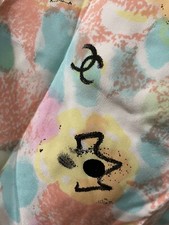 CHANEL RUNWAY 2 CC GOLD BUTTON CC LOGO ALLOVER SEXY CLUB PARTY SILK MINI DRESS