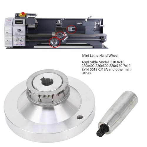 Lathe Handwheel 80mm AHand Wheel With Crank Handle For 7x12 7x14 Lathes. - Picture 20 of 22