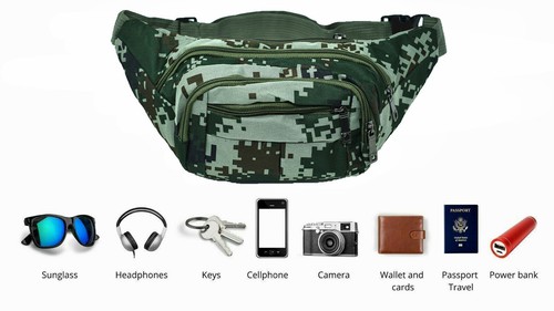 Fanny Pack Belt Waist Bag Military camouflage Sports Pouch Hip Fishing Bumbag - Picture 7 of 21