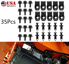 35 Pcs Body Bolts & U-Nut Clips- M6 Engine Under Cover Splash Shield Guard Black