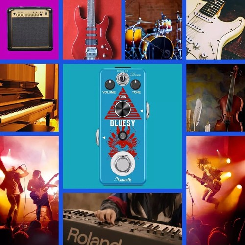 Amuzik Guitar "Bluesy" Vintage Blues Style Distortion Pedal - Boss BD-2 Clone - Picture 4 of 14