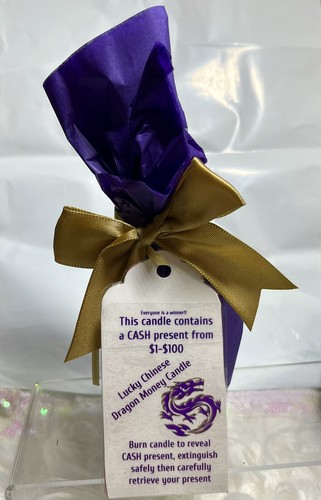 LUCKY CHINESE DRAGON CASH CANDLE•Money Candle w/REAL $$$$$ (From $1-$100) inside! - Bild 17 von 24