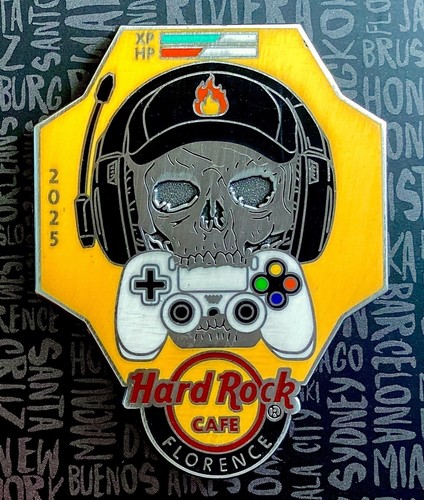 2025 HARD ROCK CAFE FLORENCE VIDEO GAMER SKULL LE PIN - 第 1/3 張圖片