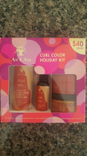 As I Am Curl Color Holiday Kit New Leave In Conditioner Hot Red Bold Gold Cur Ebay