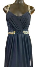 City Triangles Formal Navy Blue Pleated Gown Prom Long Size 9