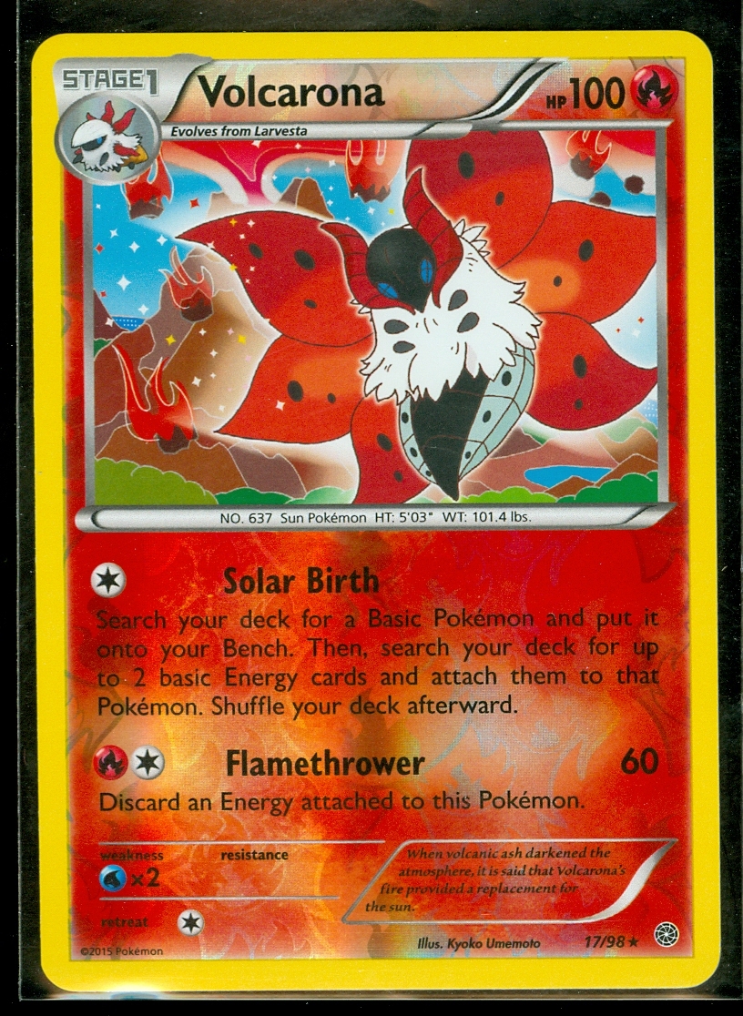 Pokemon VOLCARONA 17/98 - XY Ancient Origins - RARE Rev Holo - MINT