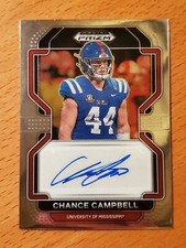 2022 Panini Prizm Draft Picks Autographs #239 Chance Campbell Ole Miss