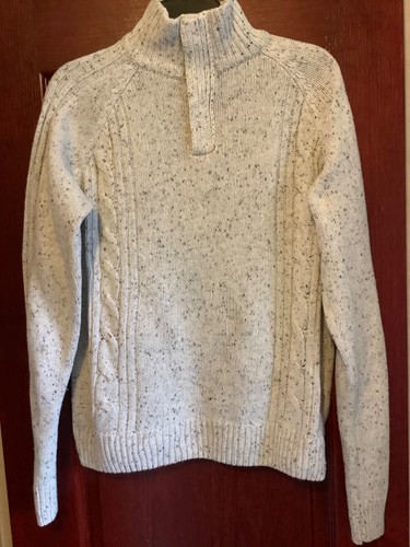 Boston Crew Mens Light Grey High Neck Speckled Pullover Jumper Size S, 36-38ins - Picture 1 of 4