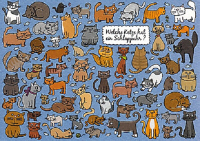 *Rate&Such*Postkarte*Katzen*Welche Katze hat ein Schlappohr*10 x 15