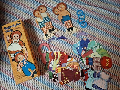 Raggedy Ann and Andy Magic Paper Dolls Set 1968 Whitman Some Doubles