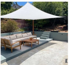 Quictent 24x24FT Square Sun Shade White 185G Canopy W/Hardware 24’ x 24’ HDPE