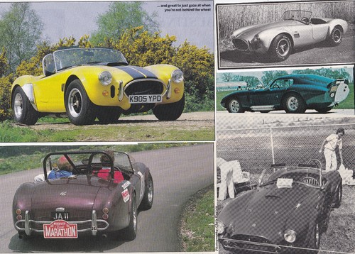 60 LOT Ford/AC/Replica COBRA Sports Cars, EXCELLENT Variety of Magazine Clips