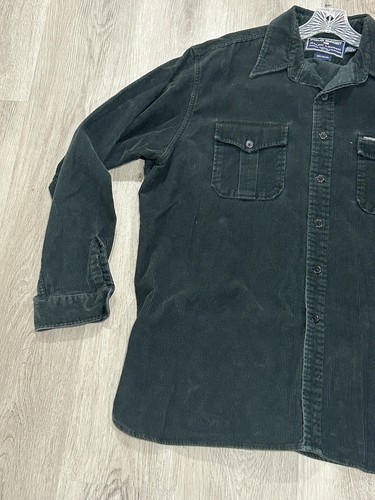 Vintage Polo Sport Ralph Lauren Cord Hemd mit Knopfleiste XL dunkelgrün - Bild 2 von 9