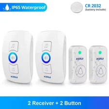 New Wireless Doorbell Chime Waterproof Plugin Receiver Adjustable Volume 1000FT 