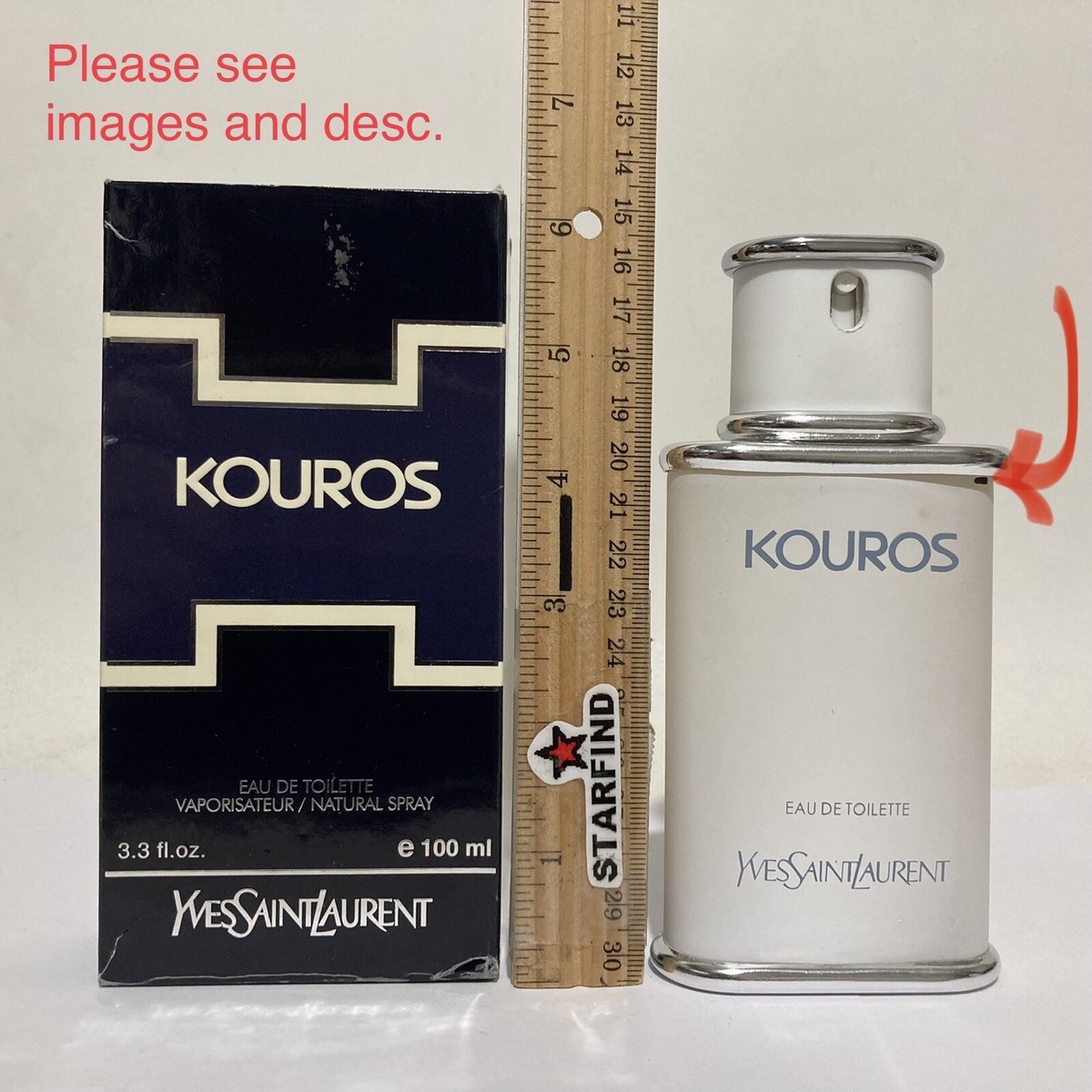 Yves Saint Laurent Kouros 3.3oz 100ml Eau De Toilette Spray