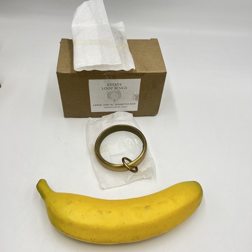 (2) RESTORATION HARDWARE Brass ESTATE Loop Large Drapery Rings 13540163