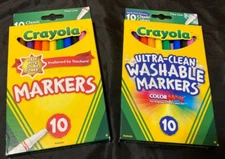Crayola Classic & Ultra-Clean Washable Markers 10 pack each NIB