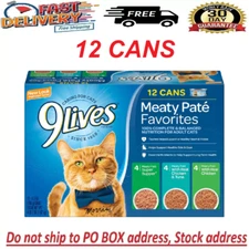 9Lives Paté Favorites Wet Cat Food Variety Pack, 5.5 Ounce (Pack of 12)