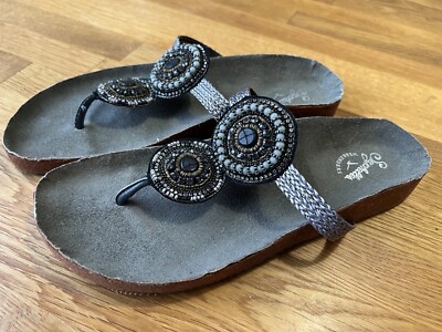 Damen Schuhe Seychelles Zehntrenner Flip Flops Gr. 39 Leder Neu Strassen