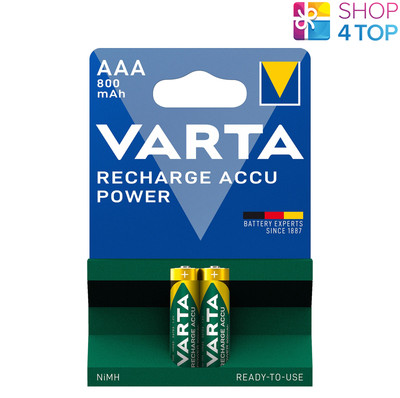 2 VARTA RECHARGE ACCU POWER AAA BATTERIES LR03 800mAh NiMH 2BL HR03 1.2V NEW