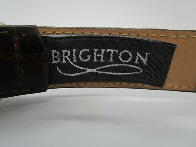 Vintage Brighton Belt Brown Leather Concho With Silver Gold  display picture 2