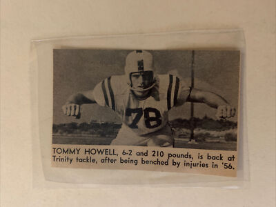 Tommy Howell Trinity College 1957 S&S Football Pictorial CO Panel