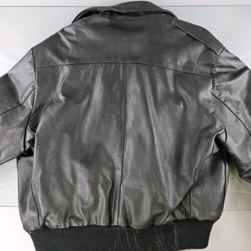 Vintage Leather Jacket Mens XL Biker Motorcycle Quilted Black Excelled USA - Picture 13 of 15