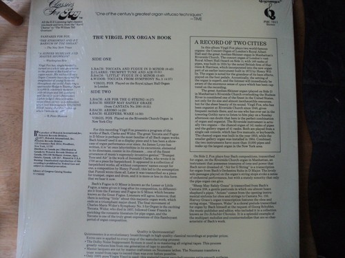A VIRGIL FOX ORGAN BOOK VINYL RECORD LP / ROYAL ALBERT HALL & RIVERSIDE ORGANS - Picture 2 of 2