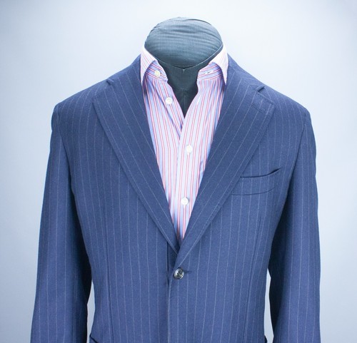 Suitsupply Herren Sportjacke mit aufgesetzten Taschen Navy Nadelstreifen Größe EU 106 UK 53 Wolle - Bild 2 von 18