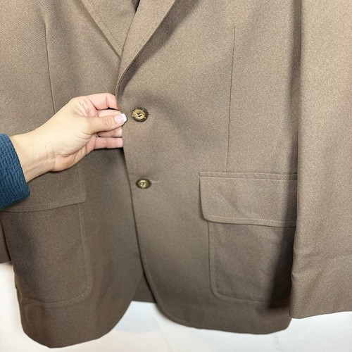 Vintage Hughes and Hatcher Sport Coat Suit Tan 1949 Usa Union Tag 40 42 Mens - Picture 6 of 13