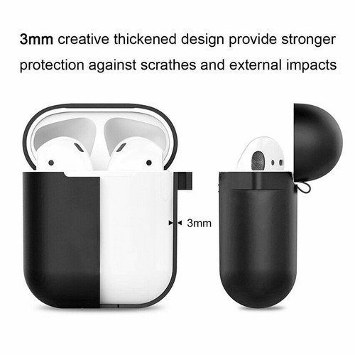 Apple AirPods 1 2 Generation Silicone Cover Protective Skin Gel Case Shockproof - Picture 6 of 25